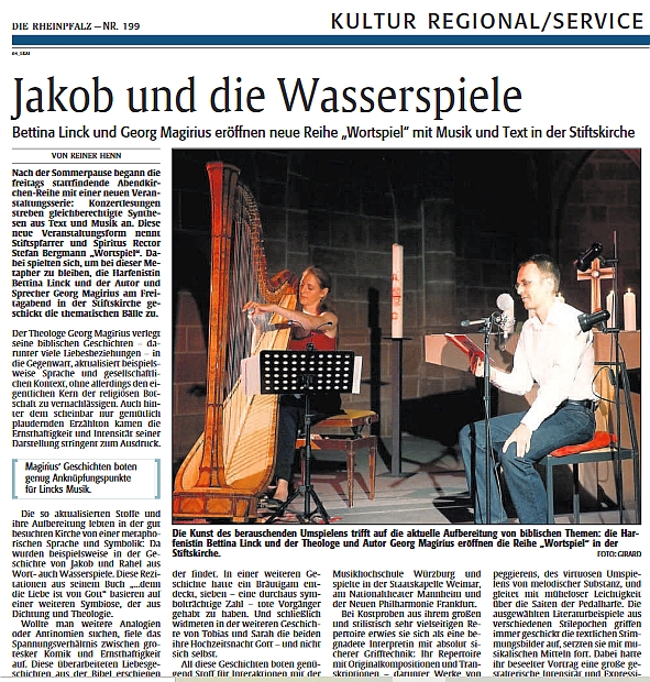 Jakob und die Wassperspiele - Konzertlesung aus "... denn die Liebe ist vo Gott" in Kaiserslautern